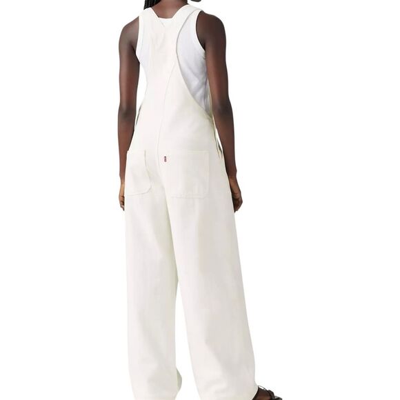 Levi’s XL Off White Wide Leg Baggy Denim Overalls NWT - Picture 2 of 16